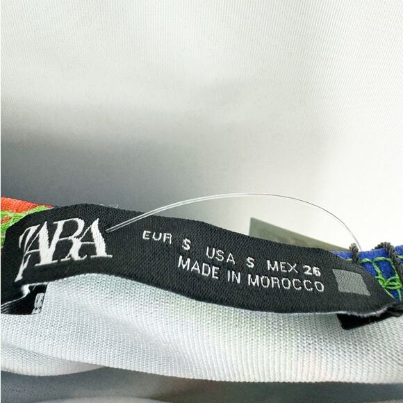 Zara Womens One Shoulder Bodysuit Green Blue Multicolor Flowers Small - Picture 6 of 7